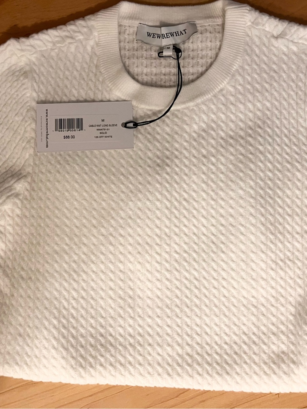 NWT WeWoreWhat Cable Knit Long Sleeve